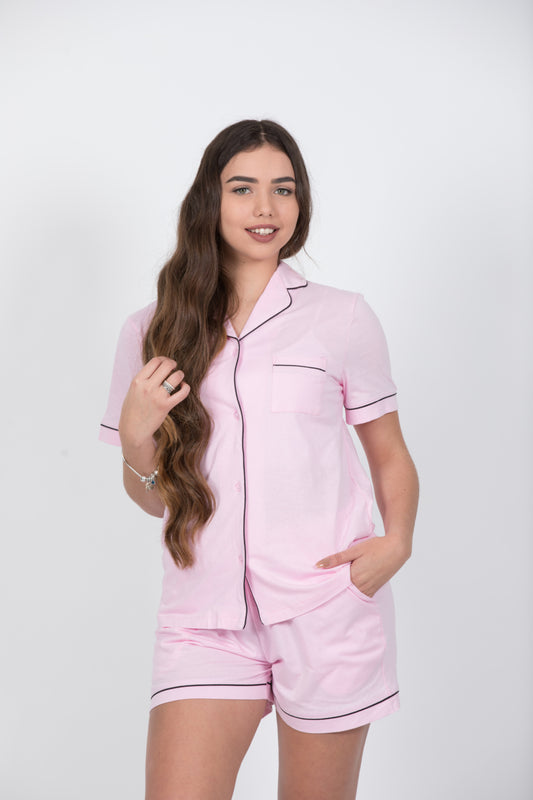 Pink 100% Cotton  Short Pajama Set